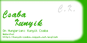 csaba kunyik business card